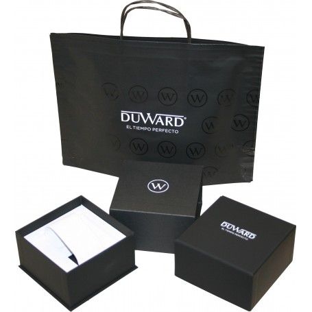 D95712.01 Reloj Duward hombre de acero 10 atm multifunción con bisel Ip azul con movimiento cuarzo