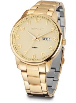 D95430.41 Reloj Duward hombre modelo ELEGANCE ARA acero inoxidable 316L IP dorado calendario y semanario