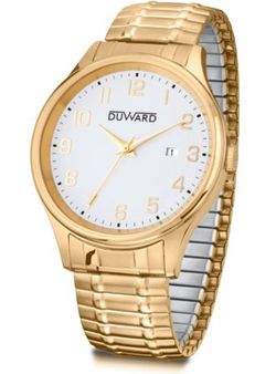 Reloj Duward hombre colección ELEGANCE Estaylis Ref D95425.11 caja y brazalete extensible dorado con tratamiento IP elegante