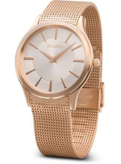 Reloj Duward de hombre colección ELEGANCE Flat Ref. D95103.21 caja y brazalete acero inoxidable 316L con tratamiento IP rosado, sumergible 3 ATM cristal mineral sólido
