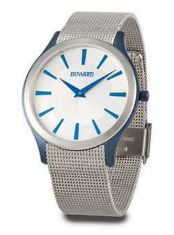 Reloj Duward de hombre modelo ELEGANCE Flat D95104.71 caja acero inoxidable 316L con tratamiento IP azul cristal mineral endurecido