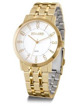 Reloj Duward hombre dorado modelo ELEGANCE Sik Ref. D95342.11 acero inoxidable 316L tratamiento IP oro indicadores y agujas dorados