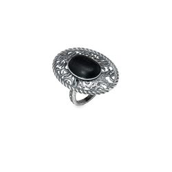 Anillo Karika WR124X Anillo Plata de Palo mujer de plata 925 y piedra ébano moderno y sofisticado