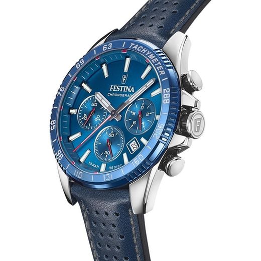 Reloj Festina crono de hombre F20561/1 blanco caja 316L correa de cuero
