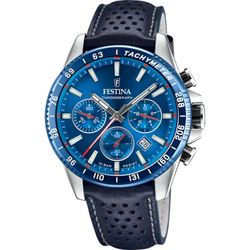 Reloj Festina crono de hombre F20561/1 blanco caja 316L correa de cuero