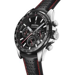 Reloj Festina crono de hombre F20561/1 blanco caja 316L correa de cuero