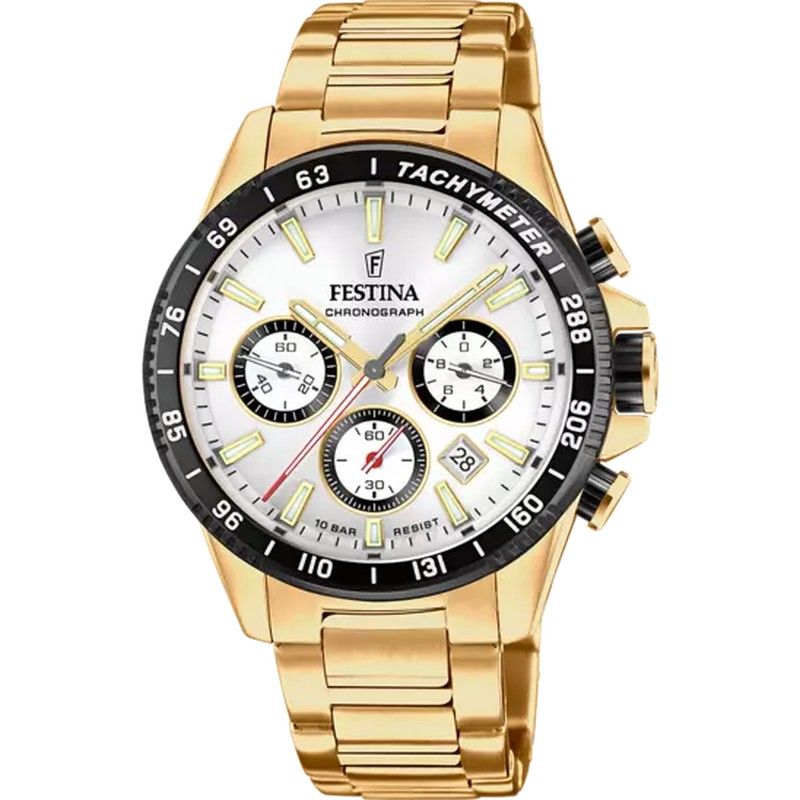 Reloj Festina hombre F20634/1 acero 316L dorado blanco — Joyeria Pont