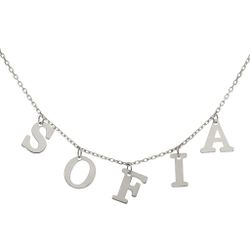 Gargantilla oro 18K con cadena forzada y letras formando nombre SOFIA elegante y decorativo