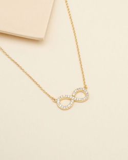 Gargantilla oro 18k mujer con cadena y motivo infinito con circonitas