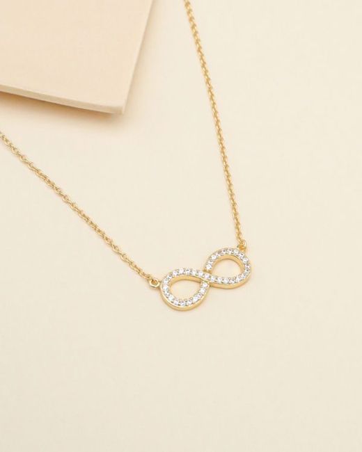 Gargantilla oro 18k mujer con cadena y motivo infinito con circonitas