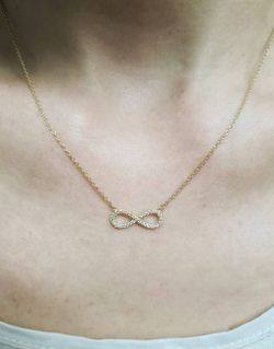 Gargantilla oro 18k mujer con cadena y motivo infinito con circonitas