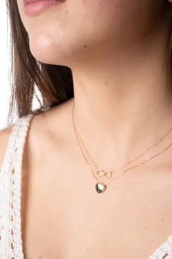 Gargantilla oro 18k mujer con cadena y motivo infinito con circonitas