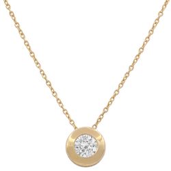 Gargantilla colgante de mujer en oro 18kilates chatón circonita con cadena