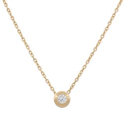 Colgante chatón parte trasera forrada de mujer en oro 18k con circonita en su interior, moderno y elegante