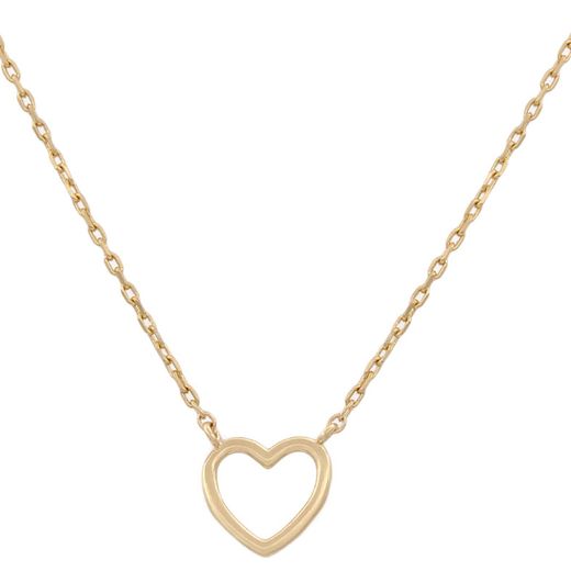 G673 Gargantilla mujer de corazón en oro de 18 Kilates terminación en brillo. Medidas del colgante 8x8mm