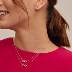 Gargantilla oro blanco 18K motivo Infinito con circonitas