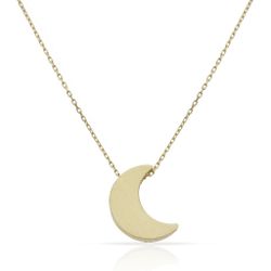 Gargantilla media luna en oro de 18 kilates con cadena incorporada