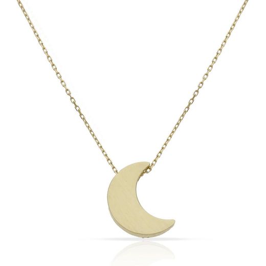 G689 Gargantilla media luna en oro de 18 kilates con cadena incorporada