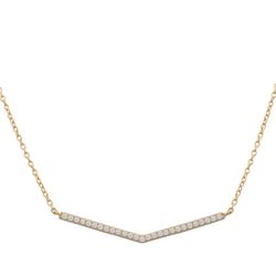Gargantilla mujer en oro de 18 kilates acabado en pico con pave de circonitas