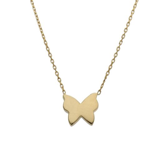 G904 Gargantilla mujer oro 18K con cadena y preciosa mariposa bonito y elegante