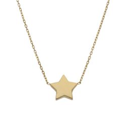 Colgante de mujer en oro 18 kilates cadena y estrella elegante y discreto
