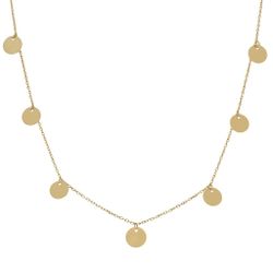 Gargantilla mujer en oro 18K círculos diámetro 7mm con cadena forzada