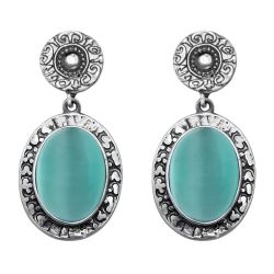 WE280X Pendientes Plata de Palo Mujer Meikai de plata 925 y piedra azul turquesa