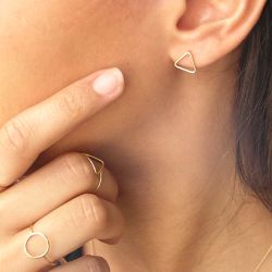 Guile3 Anillo oro de 18 kilates con motivo triángulo acabado en brillo moderna y cómoda de llevar