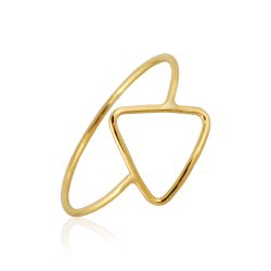 Guile3 Anillo oro de 18 kilates con motivo triángulo acabado en brillo moderna y cómoda de llevar
