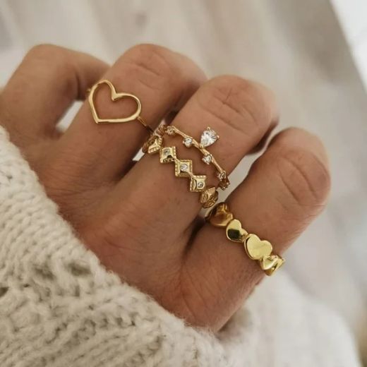 Guile2 Anillo de oro 18K motivo corazón estilo único y moderno