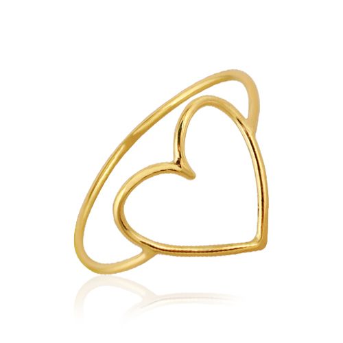 Guile2 Anillo de oro 18K motivo corazón estilo único y moderno