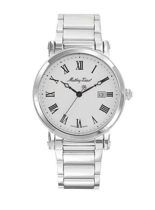 H611251MABR Reloj Mathey Tissot Swiss Made de hombre elegante por dentro y por fuera de acero inoxidable 316L con calendario