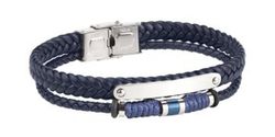 Pulsera de hombre de dos vueltas marrón Koshtan-tau Ref DT3090.00 en tono marrón con placa de acero inoxidable 316L para poder grabar