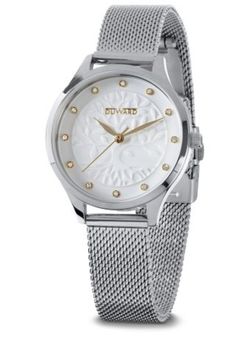 Reloj Duward mujer elegante esfera blanca modelo LADY Ayol Ref D25345.01 acero 316L cristal zafiro brazalete de esterilla acuático 5 ATM