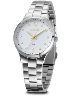 LADY Moteris D25355.01 Reloj DUWARD de mujer con un color moderno de acero inoxidable 316L, cristal zafiro, sumergible 5atm (50m) y cierre desplegable con pulsadores