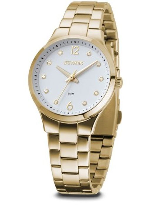 LADY Moteris D25355.10 Reloj Duward mujer estilo clásico diseño minimalista con esfera blanca muy nítida y transparente