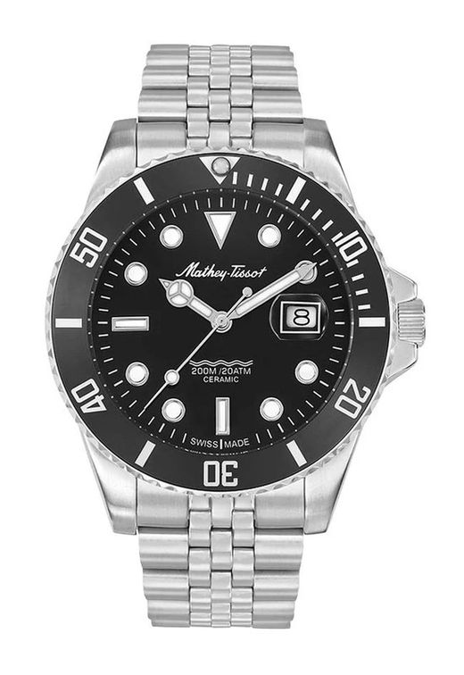 Mathy Ceramic H901CRAN Reloj de cuarzo Swiss Made de cerámica Mathy Tissot para hombre con esfera negra