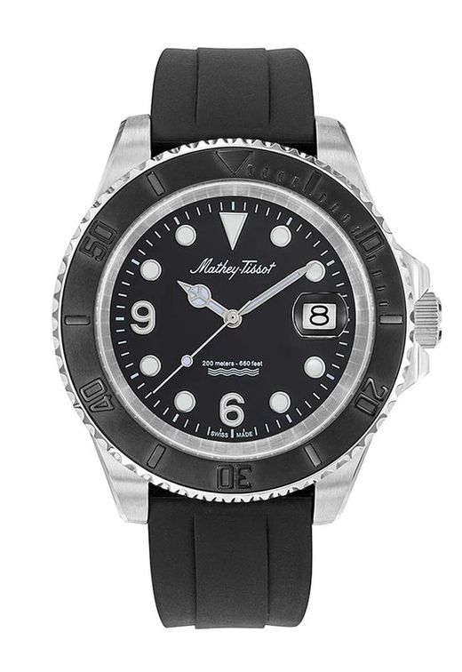 Mathy Design H909AN Reloj Mathey Tissot Swiss Made hombre sumergible a 200 metros correa de silicona