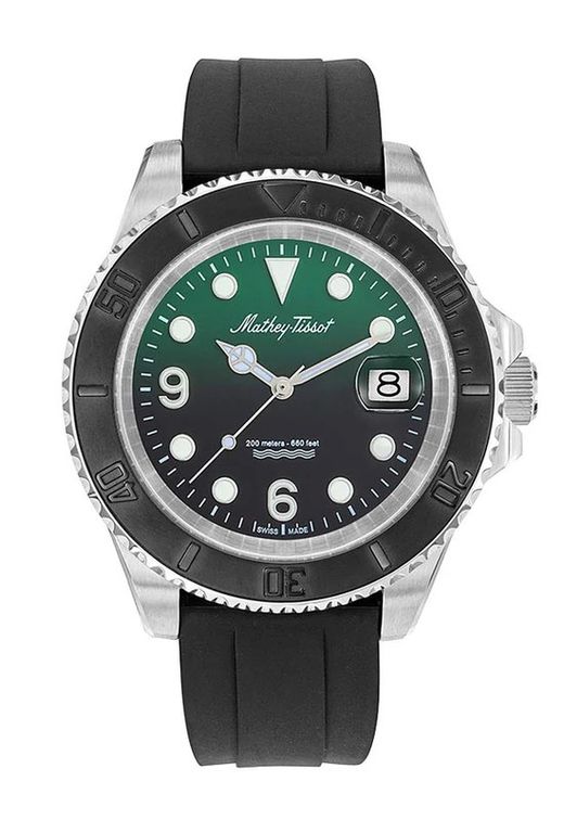 Mathy Design H909AV Reloj Mathey Tissot Swiss Made de pulsera analógico para hombre esfera verde degrade