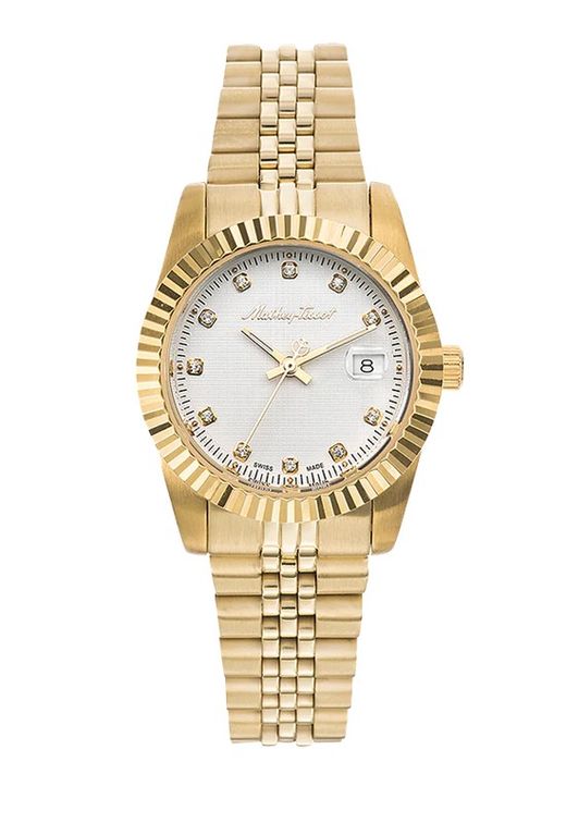 Mathy III D810PI Reloj Mathey Tissot de mujer, el alma de Swiss Made acero inoxidable 316L con tratamiento IP calendario cristal mineral endurecido