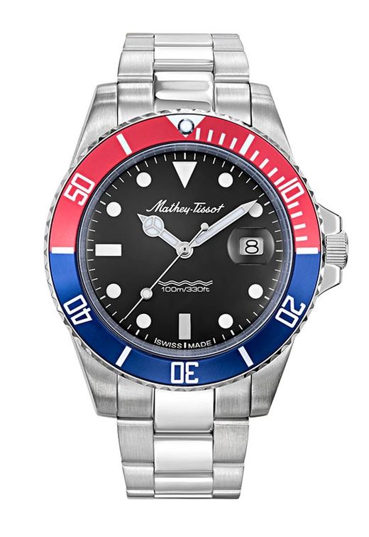 Mathy Vintage Quartz 42mm H901AR Reloj Mathey Tissot hombre movimiento Suizo acero inoxidable 316L calendario con lupa