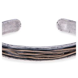 MB116A Pulsera PLATA DE PALO Man en plata de ley y bronce