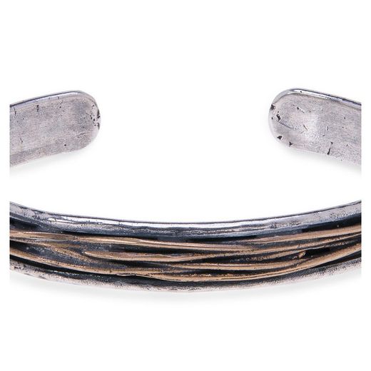 MB116A Pulsera PLATA DE PALO Man en plata de ley y bronce