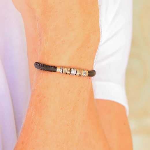 MB159X Pulsera de hombre PLATA DE PALO modelo ATOR de cuero liso