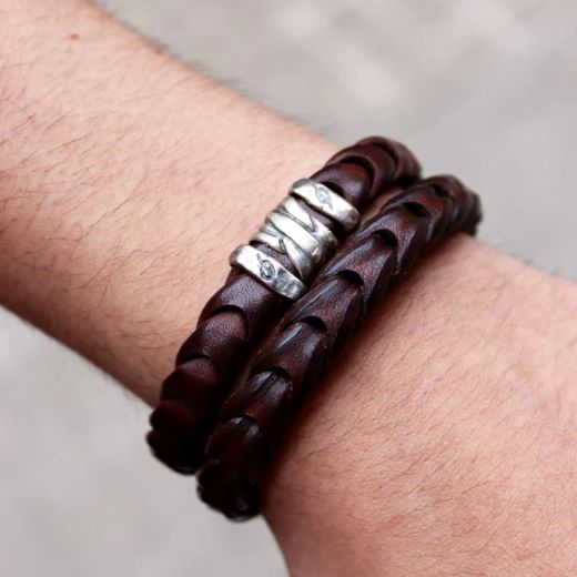 MB15A Pulsera Plata de Palo de hombre