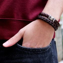 MB15A Pulsera Plata de Palo de hombre
