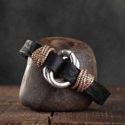 MB165X Pulsera PLATADEPALO modelo Danko cuero de hombre