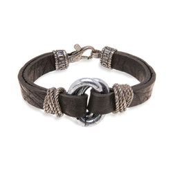 MB165X Pulsera PLATADEPALO modelo Danko cuero de hombre