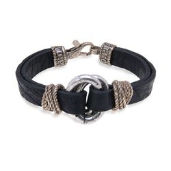 MB165X Pulsera PLATADEPALO modelo Danko cuero de hombre
