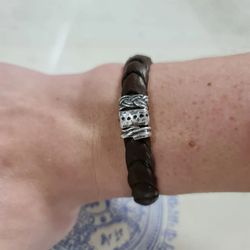 MB16A Pulsera de hombre Plata de Palo de plata decorativa